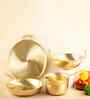 Bronze Family Combo Set kansa Dosa Tawa + Kadai + Fry Pan + Sauce Pan