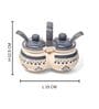 (Set of 2) 200 ml Traditional Ceramic Spice Jar Condiment Set with Lids, Handles & Spoons (Grey)
