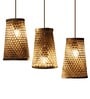 Kristin Traditional Beige and Brown Bamboo Cluster Hanging Light