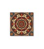 Floral Circle Canvas Collection Printed Set of 4 Wall Painting Black Frame