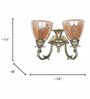 Traditional Gold Antique 14 Inch Aluminium Double-Light Wall Lamp With Golden Crinkle Glass Shades