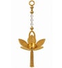 Traditional Golden Lotus Hanging Diya Holder with Beads and Tassel with Tealight Candle