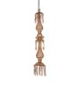 Traditional Golden Luster Molded Glass Pendant Light with Hand-Cut Crystals, 38-Inch Length