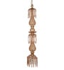 Traditional Golden Luster Molded Glass Pendant Light with Hand-Cut Crystals, 38-Inch Length