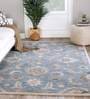 Blue Wool Vintage 4 X 6 Feet Hand Tufted Carpet