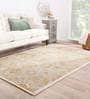 Beige Wool Vintage 4 x 6 Feet Hand Tufted Carpet