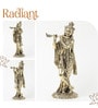 Golden Traditional Krishna Brass Idol Playing Flute