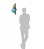 Traditional Long Antique Brass Finish Wall Sconce with Blue Beaded Glass