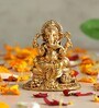 Golden Traditional Lord Ganesha Murti Brass Figurine