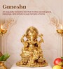 Golden Traditional Lord Ganesha Murti Brass Figurine