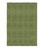 Green Shaggy Fiber 4 ft x 6 ft Machine Made Carpet