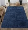 Blue Fiber Solid 4 X 6 Feet Machine Made Carpet