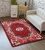 Red Persian Polyester 3 ft x 5 ft Machine Made Carpet