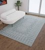 Blue Wool Vintage 8 x 10 Feet Hand Tufted Carpet