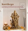 Golden Traditional Pure Brass Kartikeya Idol