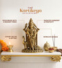Golden Traditional Pure Brass Kartikeya Idol