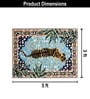 Traditional Tiger Printed Polyester 3 X 5 Feet Machine Made Carpet