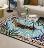 Traditional Tiger Printed Polyester 3 X 5 Feet Machine Made Carpet