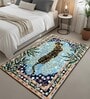Traditional Tiger Printed Polyester 3 X 5 Feet Machine Made Carpet
