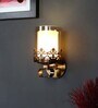 Mario Metal & Glass Wall Mounted Uplight Sconce (Gold)