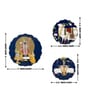 Set of 3  Navy Blue Shrinathji With Kamdhenu Cow Decorative Wall Art