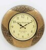 Gold Wood & Brass Drub Traditional Wall Clock