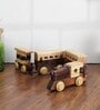Train Handmade Multicolor Pine & Sheesham Wood Transport Decor