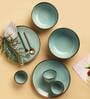Tranquil 10 Pcs Green Ceramic Dinnerware Set