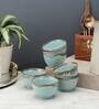 Tranquiler 250ml Green Ceramic (Set of 6) Dinner Bowl