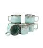 Tranquil 100ml Mint Green & Brown Ceramic (Set of 6) Tea Cup