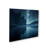 Tranquil Lakeside Canvas Printed Wall Painting Black Frame