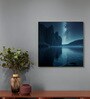 Tranquil Lakeside Canvas Printed Wall Painting Gold Frame