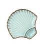 Tranquil Sea Shell Pastel Green 10 Inch Ceramic Appetizer Platter