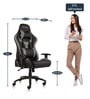 Transformer Leatherette Gaming Chair in Grey Colour