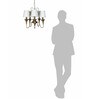 Transitional Antique Brass Finished 5-Light Chandelier with Pleated Fabric Shades