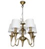 Transitional Antique Brass Finished 5-Light Chandelier with Pleated Fabric Shades