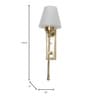 Transitional Antique Brass Long Wall Sconce with Frosted Tapered Glass Shade