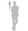 Transitional Antique Brass Long Wall Sconce with Frosted Tapered Glass Shade