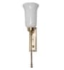 Transitional Antique Brass Long Wall Sconce with Milky Glass Shade