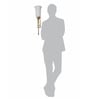 Transitional Antique Brass Long Wall Sconce with Milky Glass Shade
