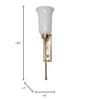 Transitional Antique Brass Long Wall Sconce with Milky Glass Shade