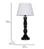 Transitional Wooden Table Lamp | Black Finish with Pleated Chiffon Shade