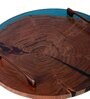 Translucent Aqua Wood Handcrafted Appetizer Platter