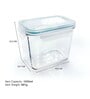 Transparent  490 ml Square Glass Airtight Break Resistant Food Storage Container