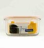 Transparent  490 ml Square Glass Airtight Break Resistant Food Storage Container