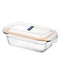 Transparent  850 ml Round Glass Airtight Break Resistant Food Storage Container
