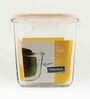 Transparent  920 ml Square Glass Airtight Break Resistant Food Storage Container