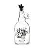 Transparent 1000 ml Glass Oil Dispenser Bottle (Transparent & Black)