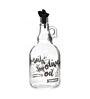 Transparent 1000 ml Glass Oil Dispenser Bottle (Transparent & Black)
