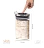 Transparent 1350 ml Borosilicate Glass Storage Container with Airtight Stainless Steel Press Lid